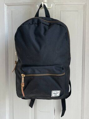 Herschel Classic Black Backpack w/ Laptop Sleeve & Striped Lining